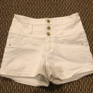 White jean shorts